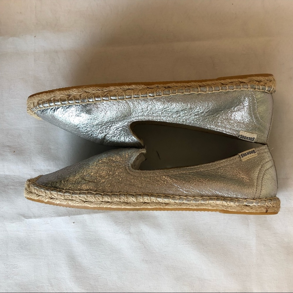 Soludos Silver smoking slipper espadrilles size 10 - Picture 5 of 6